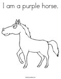 I am a purple horse.Coloring Page