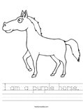 I am a purple horse. Worksheet