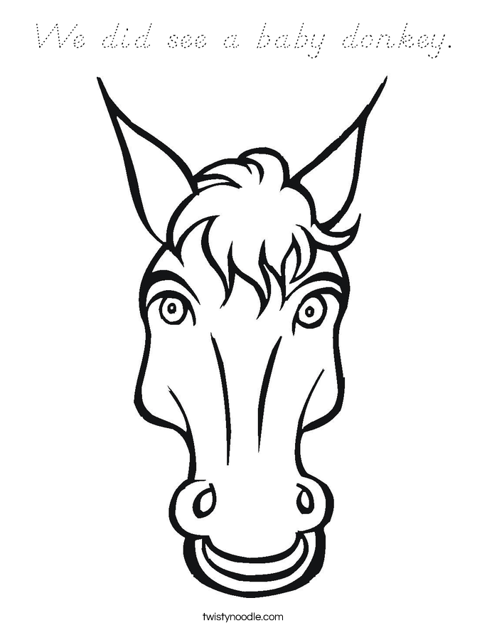 We did see a baby donkey. Coloring Page