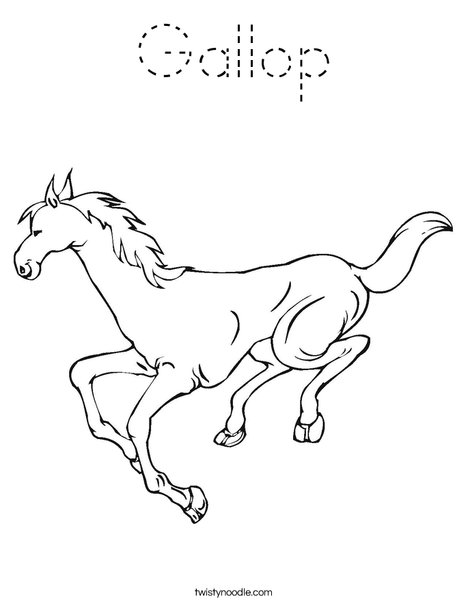 Horse Running Coloring Page