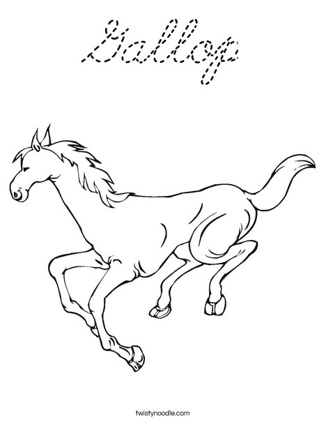 Horse Running Coloring Page