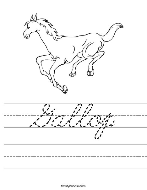 Horse Running Worksheet