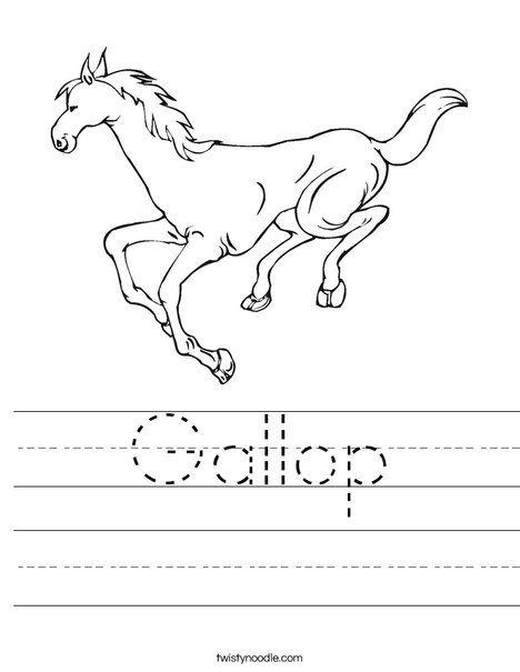 Horse Running Worksheet