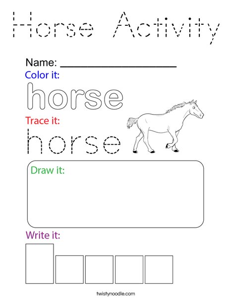 Horse Activity Coloring Page