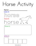 Horse Activity Coloring Page