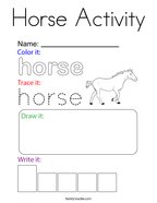 Horse Activity Coloring Page