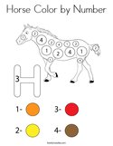 Horse Color by Number Coloring Page