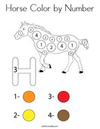 Horse Color by Number Coloring Page