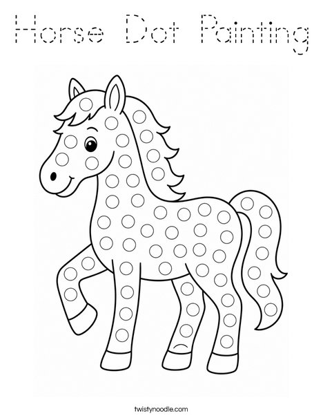 Horse Dot Painting Coloring Page