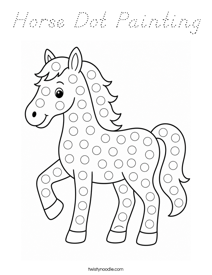 Horse Dot Painting Coloring Page