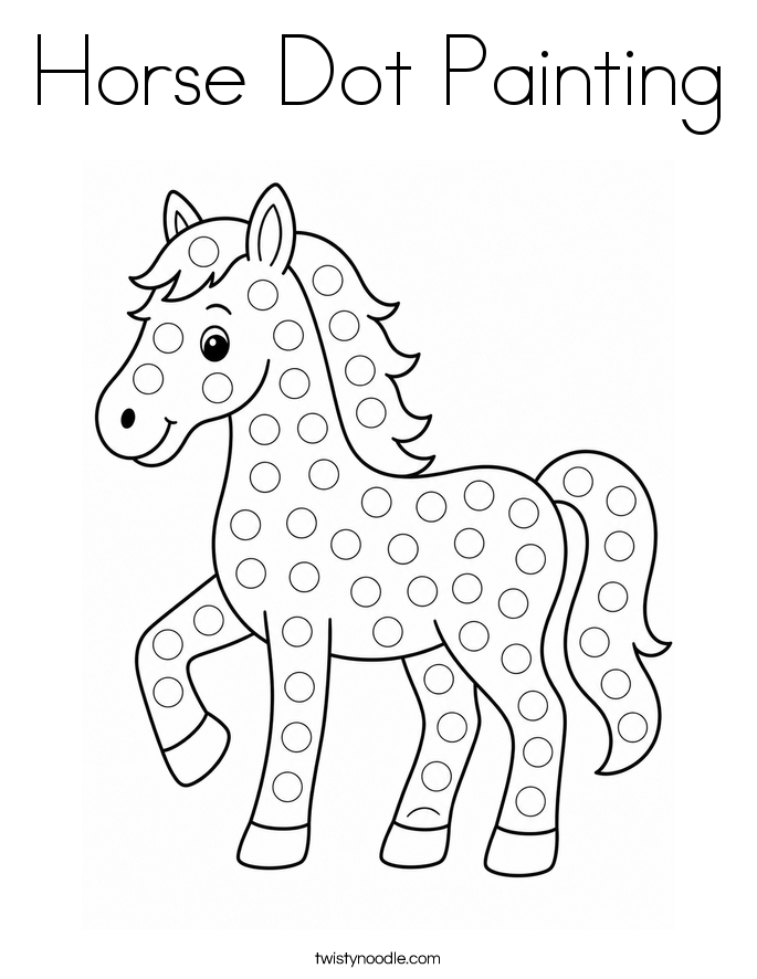 Horse Dot Painting Coloring Page