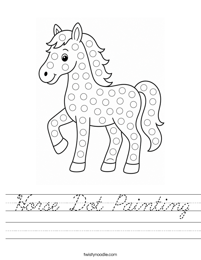 Horse Dot Painting Worksheet