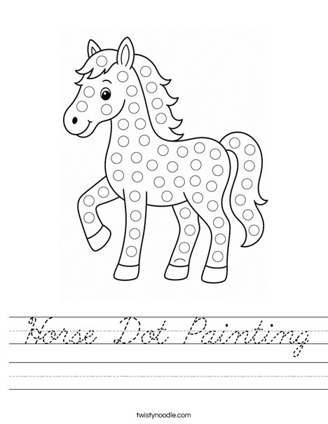 Horse Dot Painting Worksheet