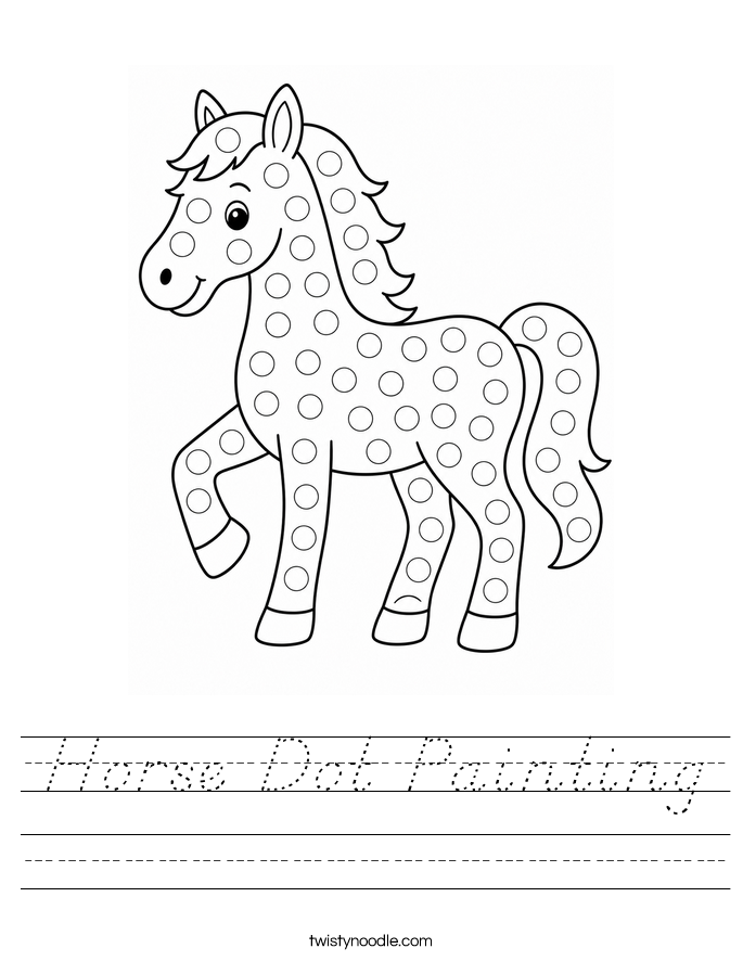 Horse Dot Painting Worksheet