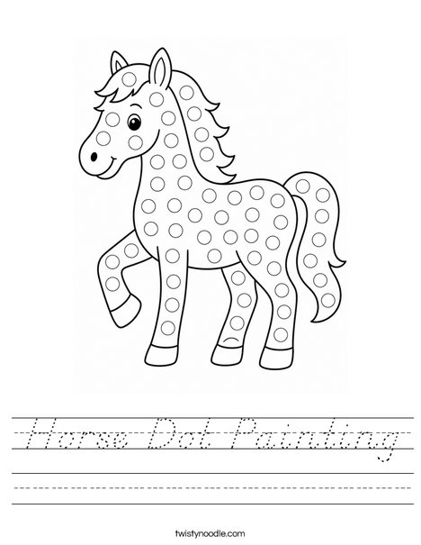 Horse Dot Painting Worksheet