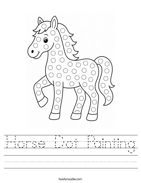 Horse Dot Painting Worksheet