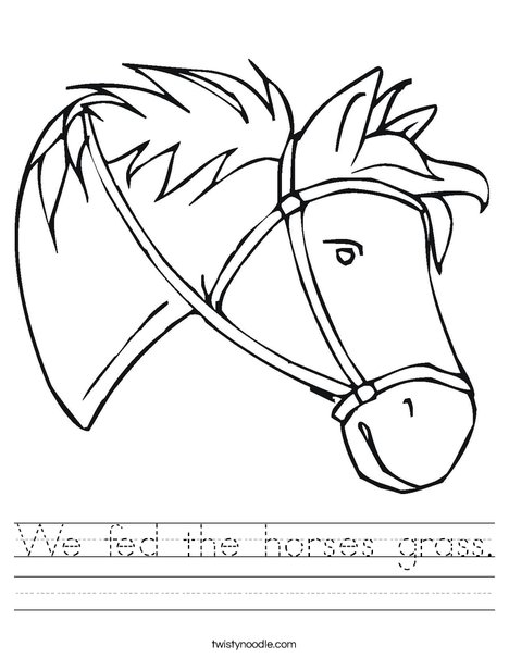 we fed the horses grass worksheet twisty noodle