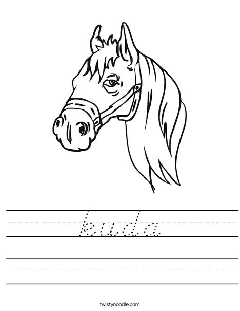 Horse Head Worksheet