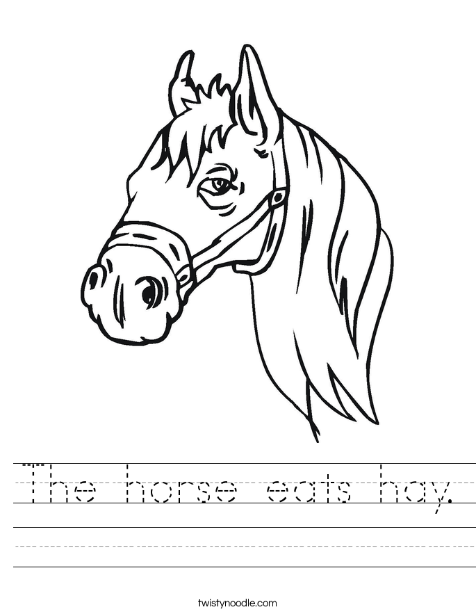 the horse eats hay worksheet twisty noodle