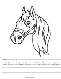 The horse eats hay. Worksheet