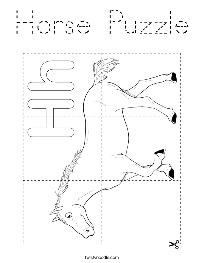 Horse Puzzle Coloring Page