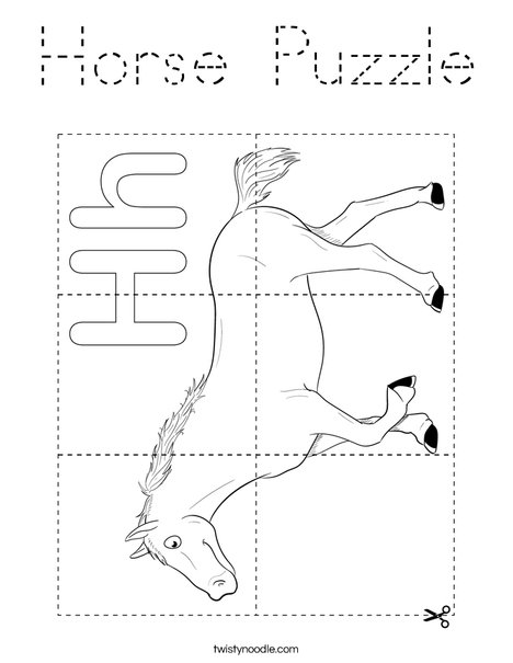 Horse Puzzle Coloring Page