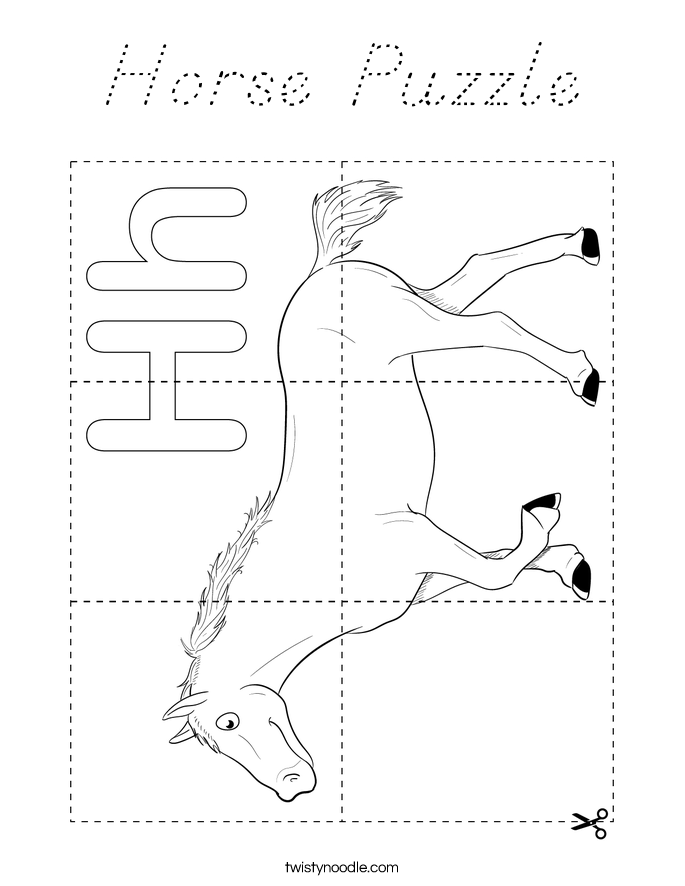 Horse Puzzle Coloring Page