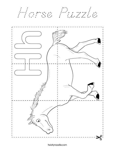 Horse Puzzle Coloring Page