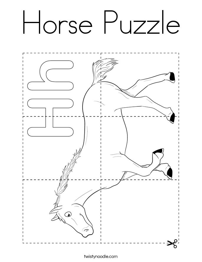 Horse Puzzle Coloring Page