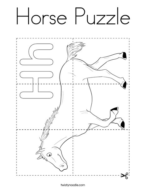 Horse Puzzle Coloring Page