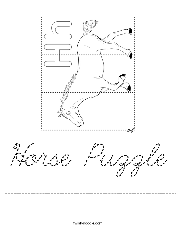 Horse Puzzle Worksheet