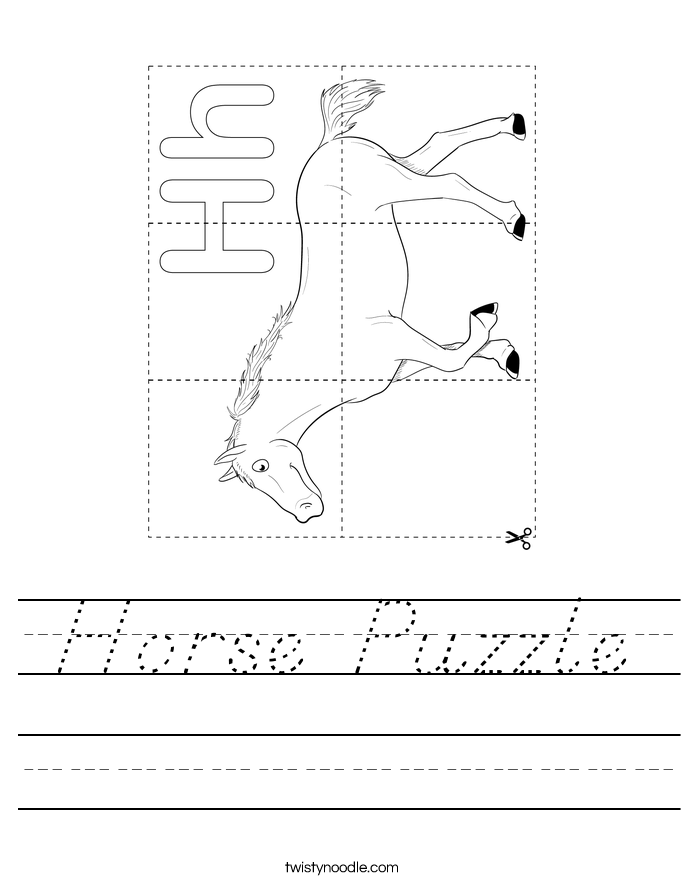 Horse Puzzle Worksheet