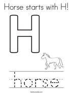 Horse starts with H Coloring Page