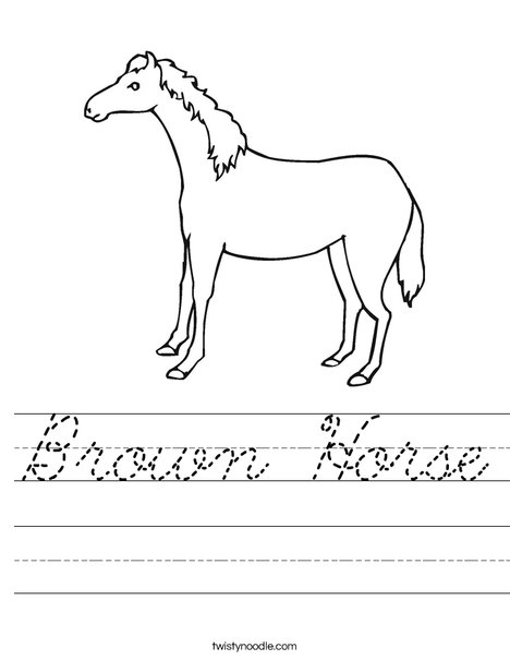 Brown Horse Worksheet