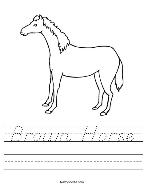 Brown Horse Worksheet