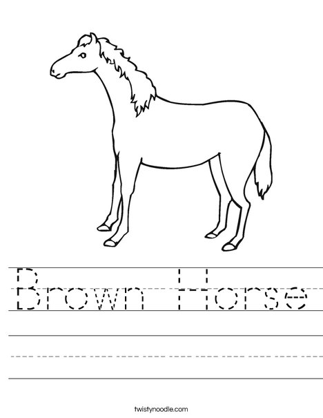 Brown Horse Worksheet