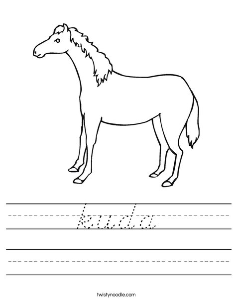 Brown Horse Worksheet