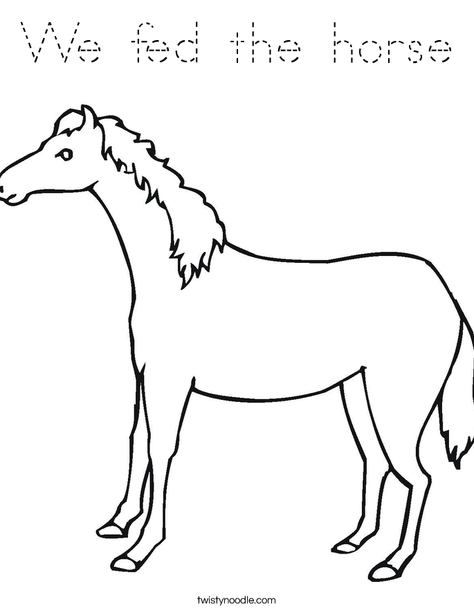 We fed the horse Coloring Page