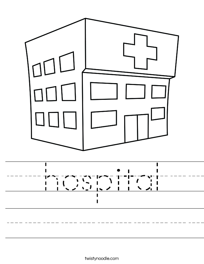 preschool worksheet doctor hospital Noodle Worksheet  Twisty