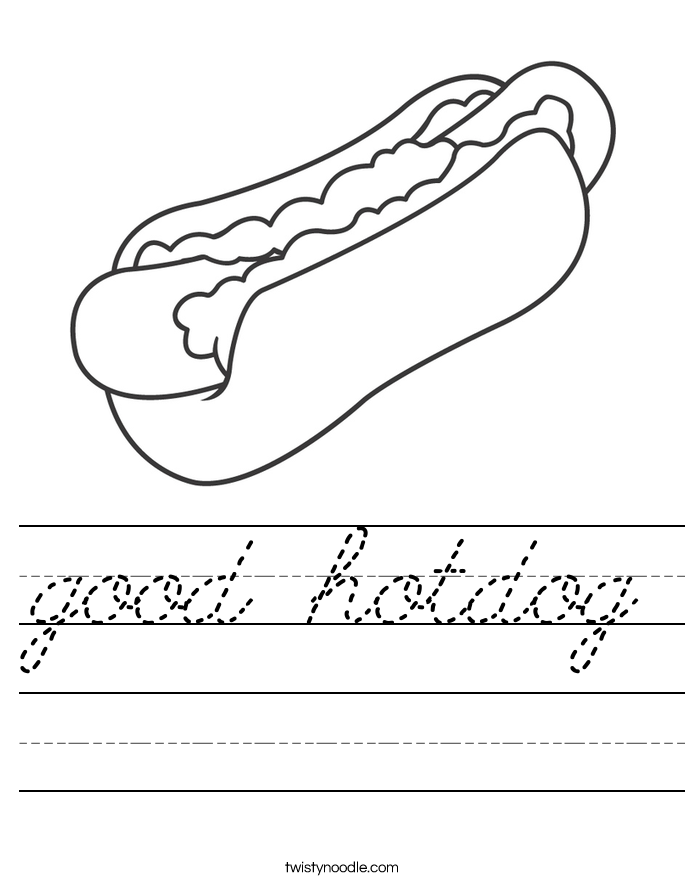 good hotdog Worksheet