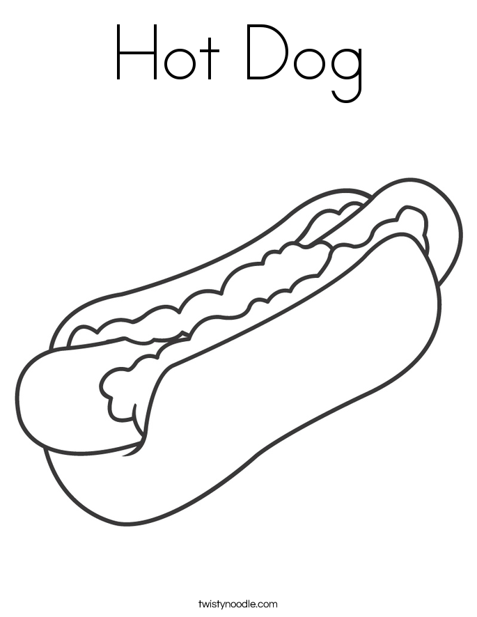 Hot Dog Coloring Page