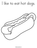 I like to eat hot dogs.Coloring Page