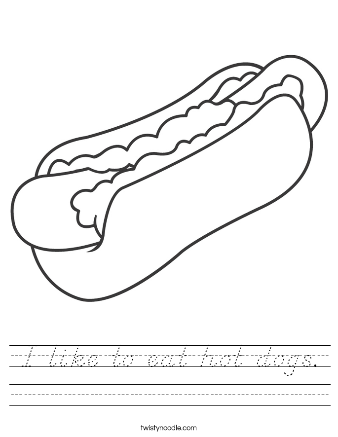 I like to eat hot dogs. Worksheet