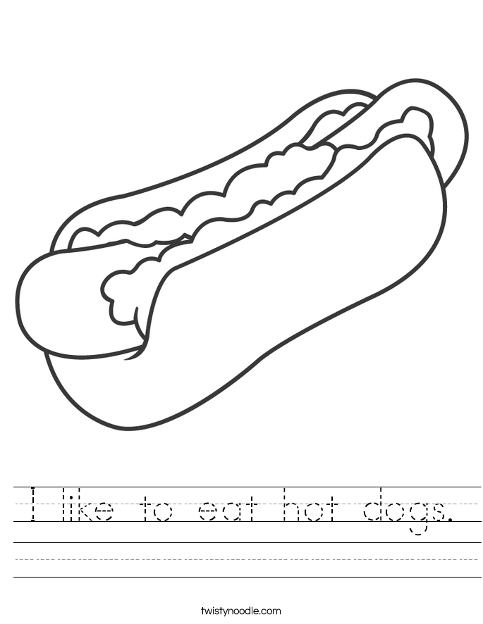 I like to eat hot dogs. Worksheet