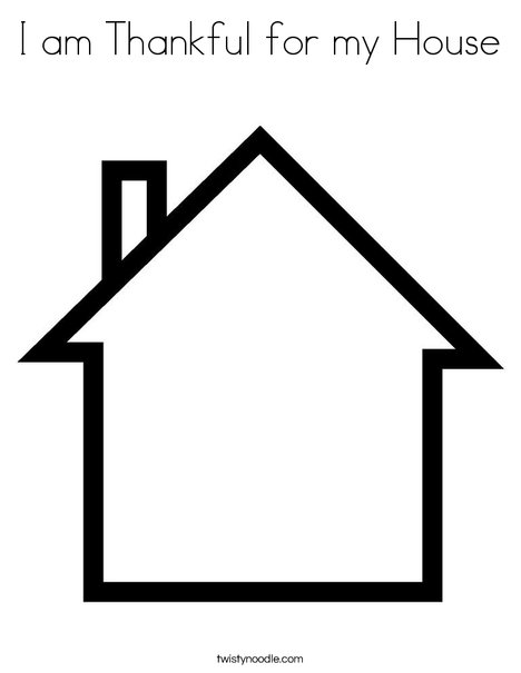 Blank House Coloring Page