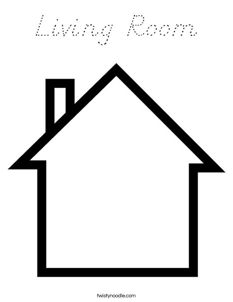 Blank House Coloring Page