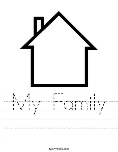 handwriting d'nealian template cursive Family Twisty Noodle My Worksheet