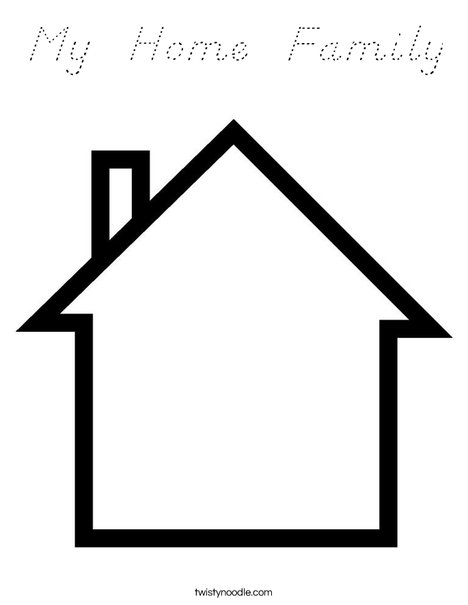 Blank House Coloring Page