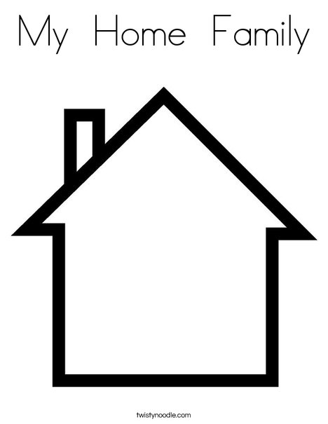 Blank House Coloring Page