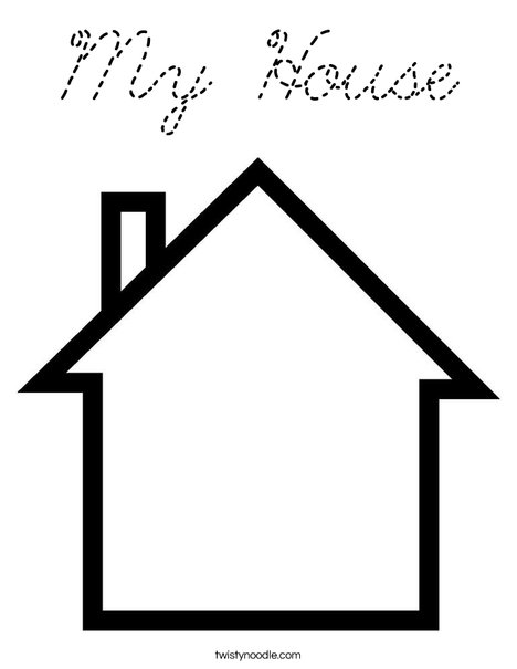Blank House Coloring Page